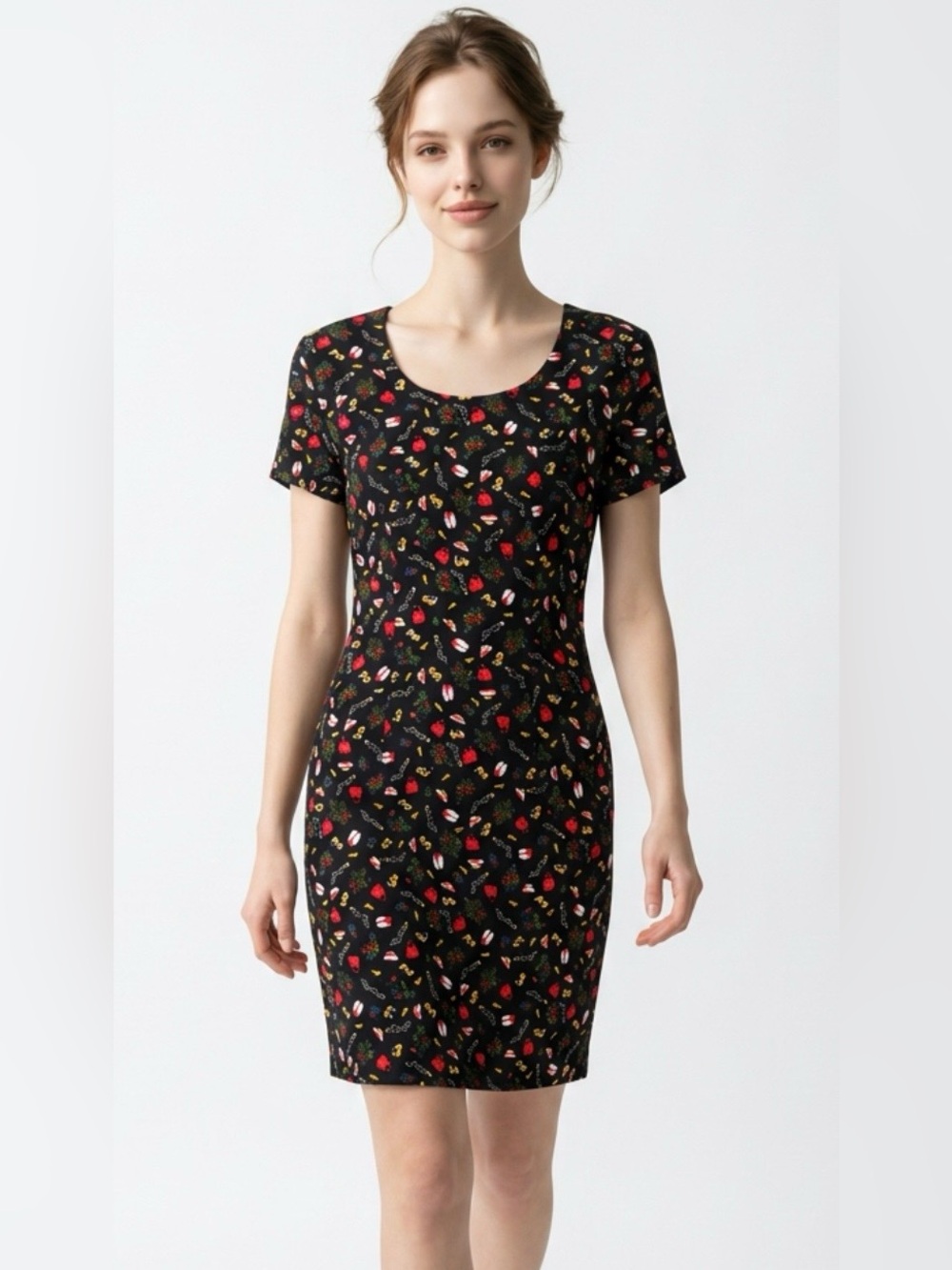 Ms Choice Vintage Novelty Fashion Accessory Scoop-Neck Mini Dress